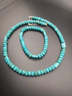 Jay King DTR Turquoise necklace stretch bracelet set 925 Sterling Silver
